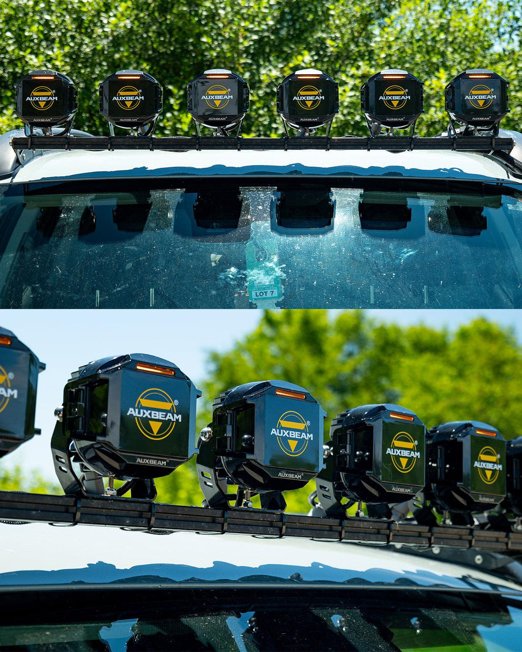 V-MAX Series | 5 Inch 168W 16440LM Spot Beam Side Shooter LED Square Pod Lights with Amber DRL