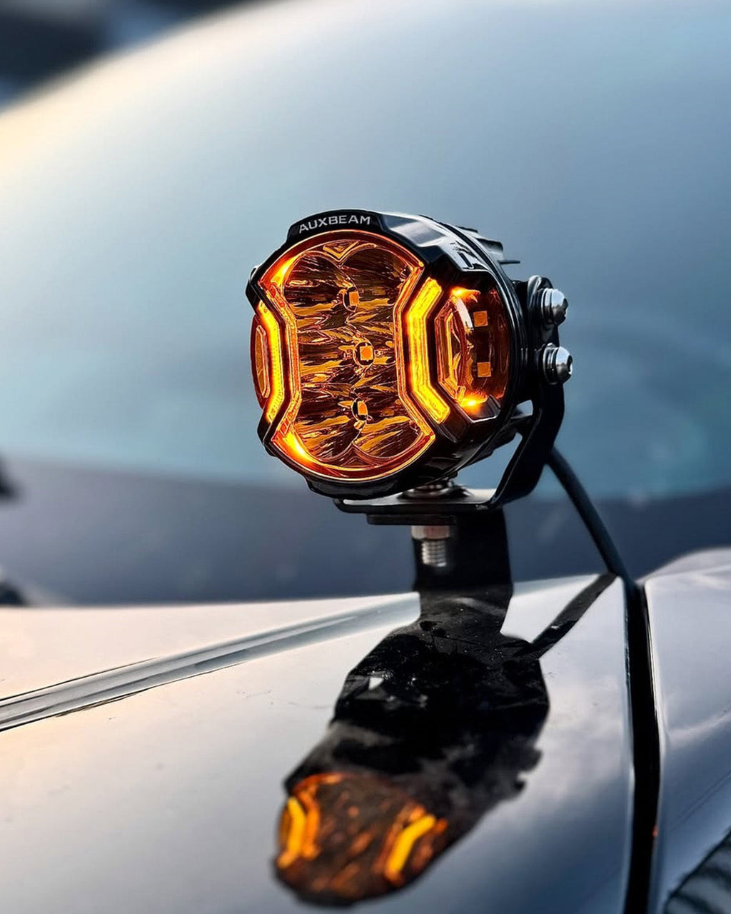 V-ULTRA Series  3/5/7 Inch LED Side Shooter Amber/White Pod Lights with Amber DRL