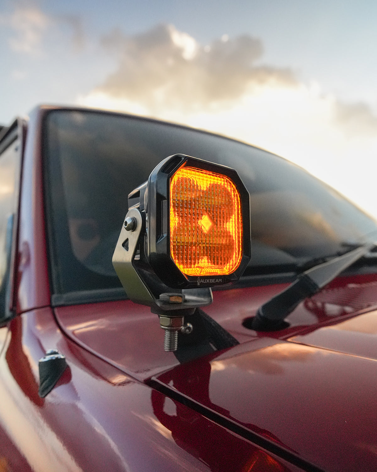 Color Play Series 3 Inch 100W LED Pod Lights Off Road Lights with White DRL & Amber Turn Signal Lights