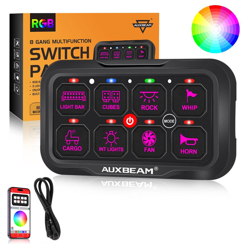 AR Series 8 Gang (AR-800) RGB Switch Panel with APP, Toggle/ Momentary/ Pulsed Mode Supported(One-Sided Outlet)