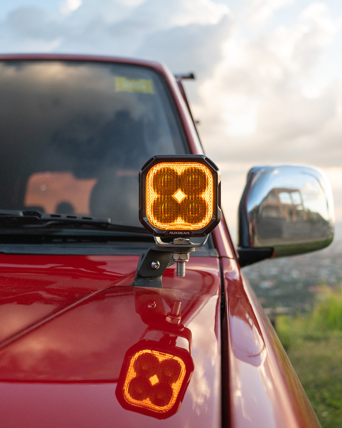 Color Play Series 3 Inch 100W LED Pod Lights Off Road Lights with White DRL & Amber Turn Signal Lights