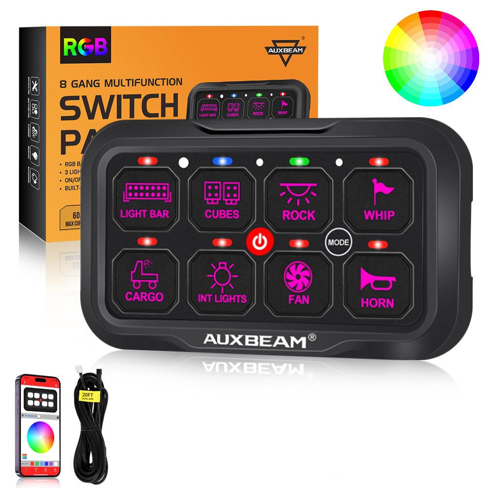 AR Series 8 Gang (AR-800) RGB Switch Panel with APP, Toggle/ Momentary/ Pulsed Mode Supported(One-Sided Outlet)