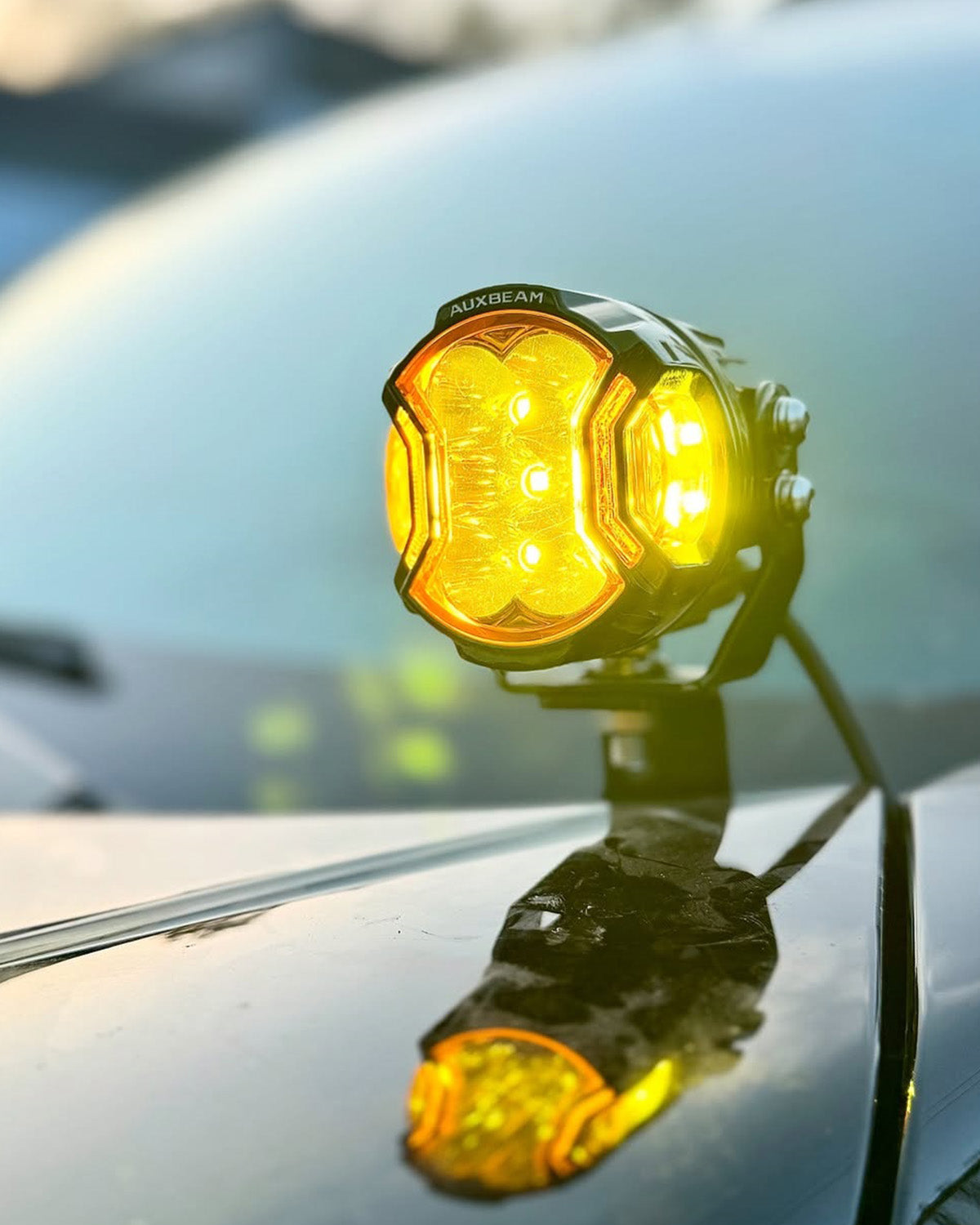 V-ULTRA Series  3/5/7 Inch LED Side Shooter Amber/White Pod Lights with Amber DRL