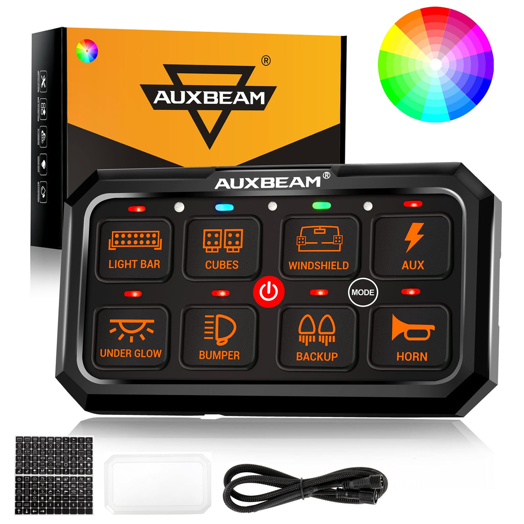 RGB Series 6/8/12 Gang LED Switch Panel,Off Road Light Controller
