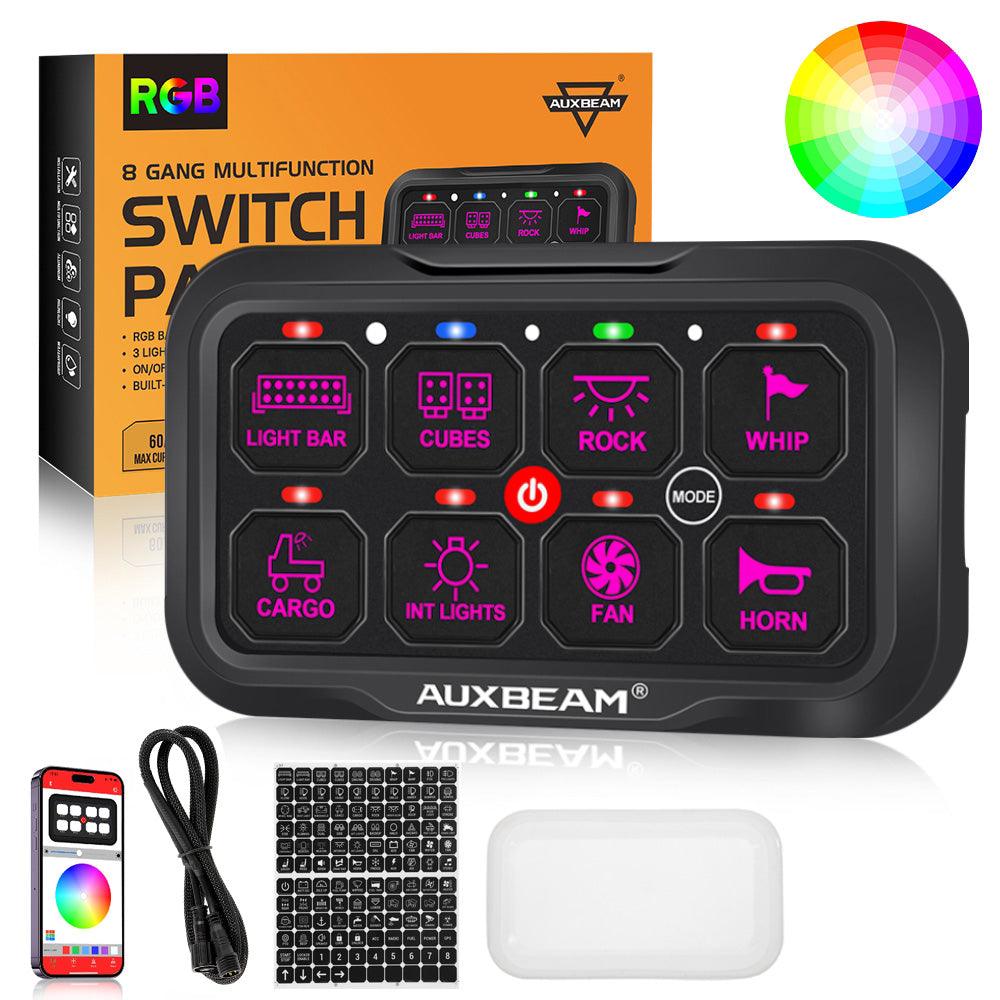 AR Series 8 Gang (AR-800) RGB Switch Panel with APP, Toggle/ Momentary/ Pulsed Mode Supported(One-Sided Outlet)