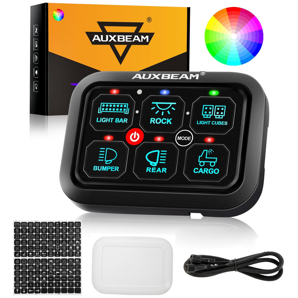 RGB Series 6 Gang (RA60) Switch Panel, Toggle/ Momentary/ Pulsed Mode Supported (One-Sided Outlet)