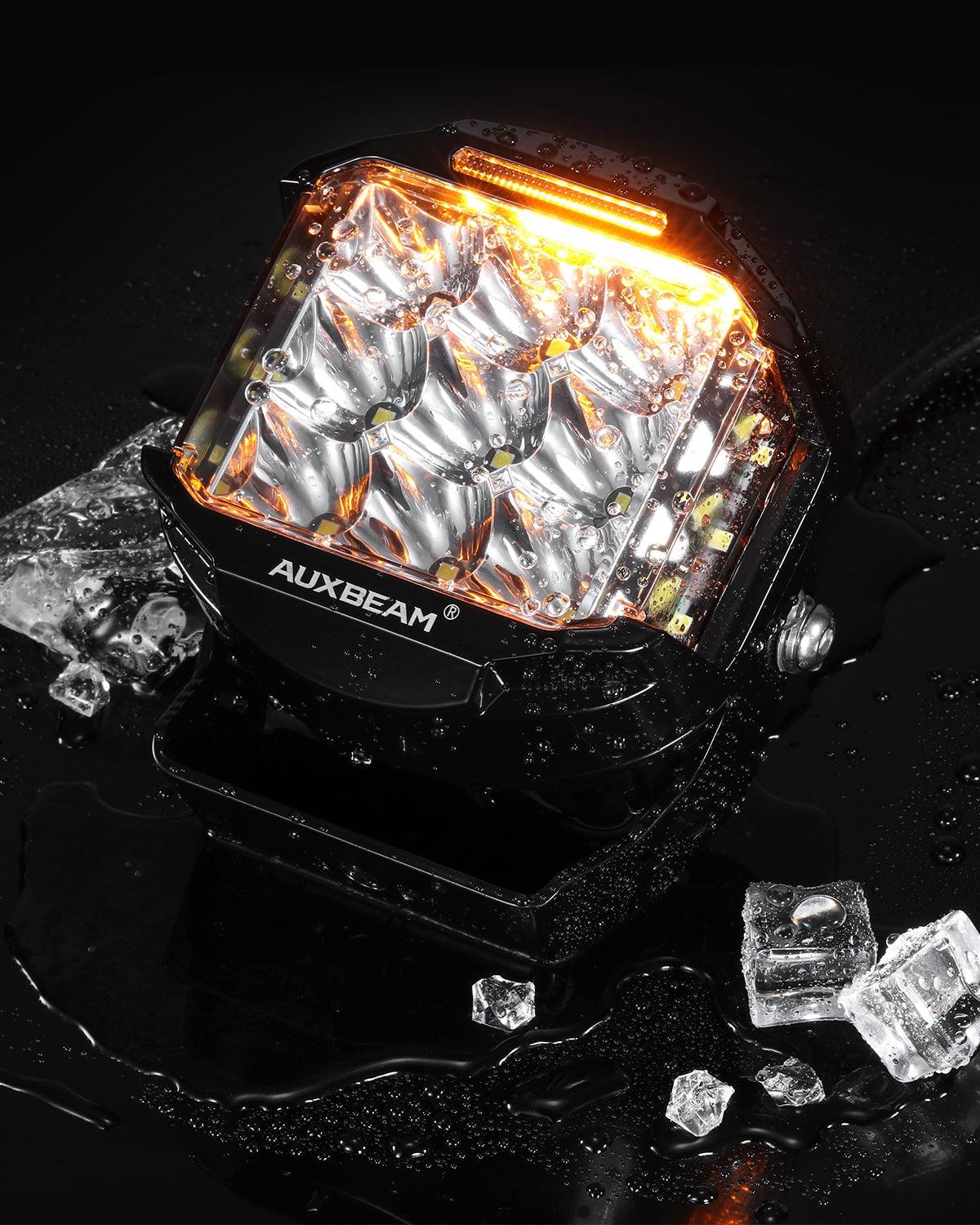 V-MAX Series | 5 Inch 168W 16440LM Spot Beam Side Shooter LED Round Pod Lights with Amber DRL