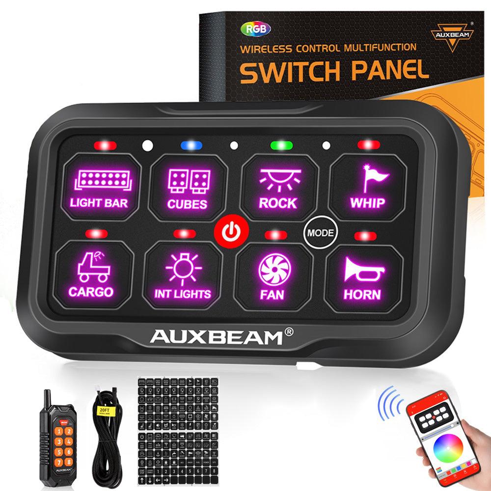 AC Series 8 Gang (AC-800) RGB Switch Panel with APP&Remote Control, Toggle/ Momentary/ Pulsed Mode Supported(One-Side Output)