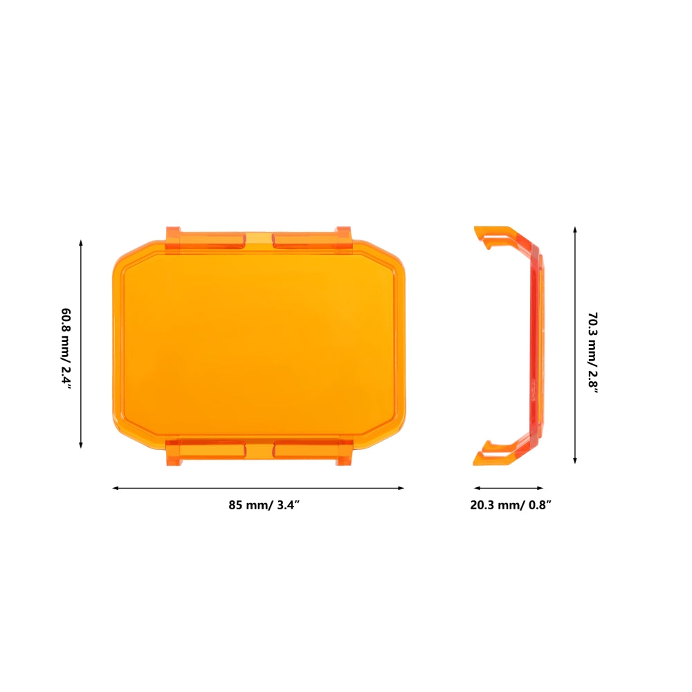 R4 Series 4 Inch LED Pod Lights Dark Amber Cover Light Shield Cover