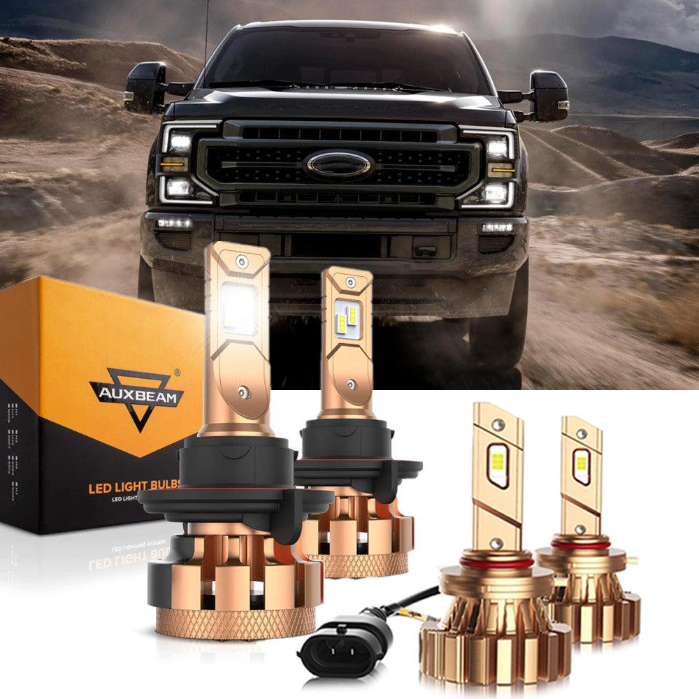 For 2011-2015 Ford F350 F-16 Plus Series H13 Built-in Canbus Automotive Grade 14000LM LED Light Bulbs High Low Beam Bundle