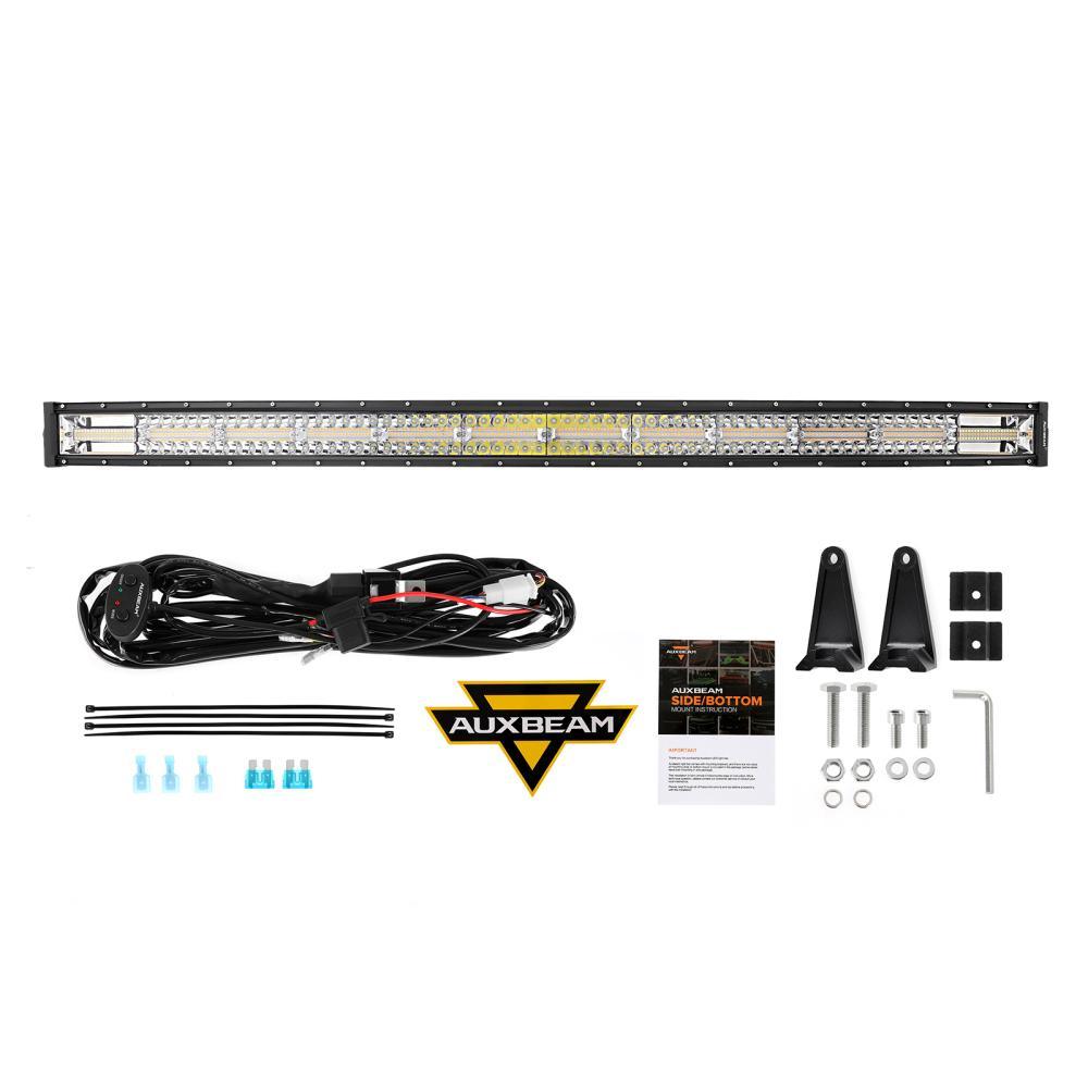 50 Inch 6 Modes Curved LED Light Bars & LED Light Bar Mounting Bracket Combo for Can-am Maverick X3