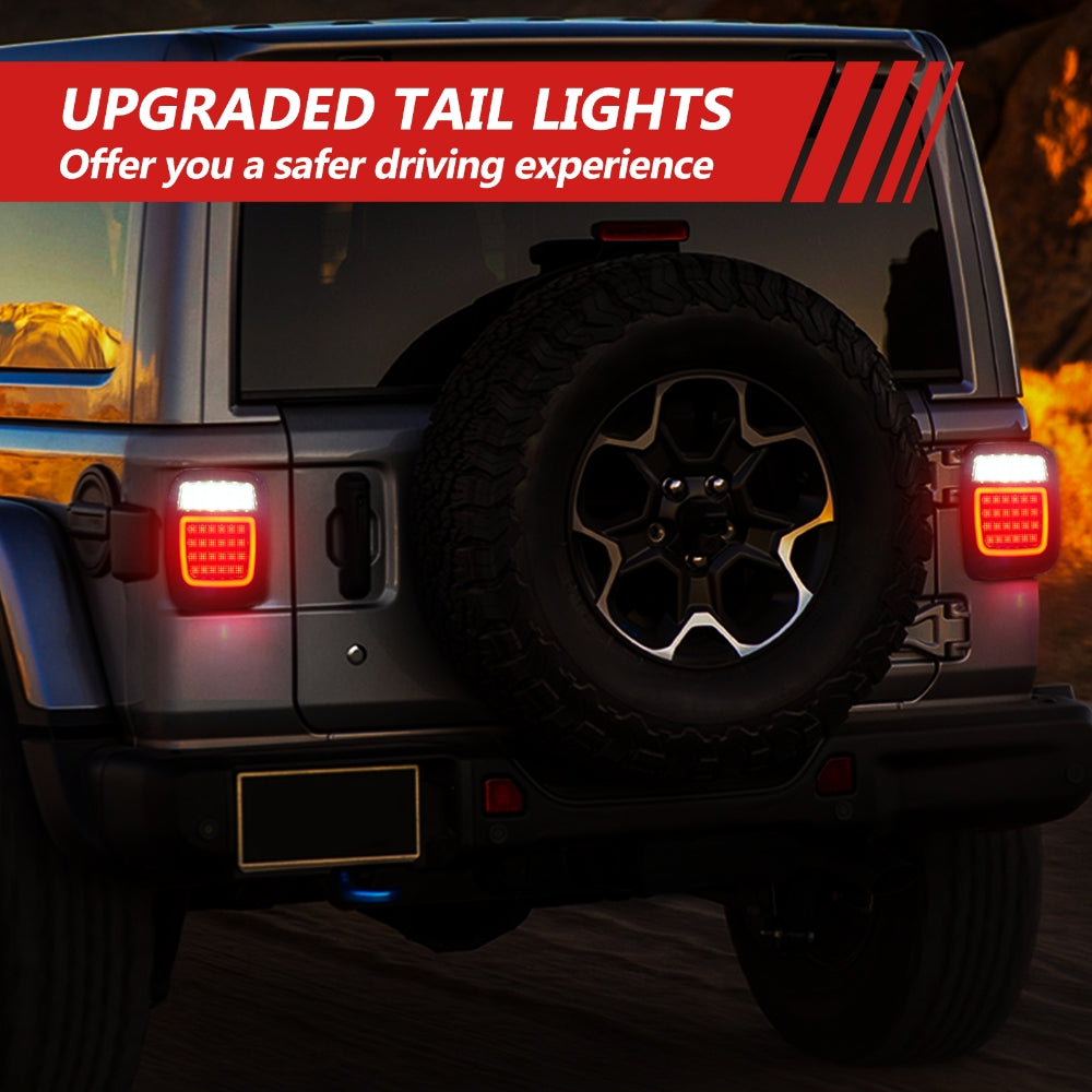 (2pcs/set) Universal Tail Lights 83LEDs for Jeep Wrangler YJ TJ CJ Truck Trailer Boat (Smoked)