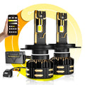 🆕H4 LED Headlight Bulbs 110W 25000LM GX Bi-Color Smart Series, with App Control Via Bluetooth & Dual Color Switchback | 2 Bulbs