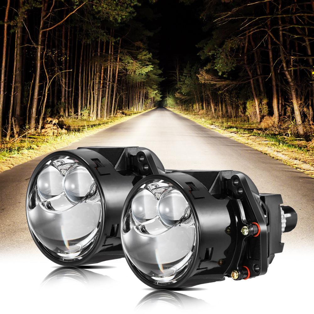 3 Inch 136W 6000K Double Hyperboloid Bi-LED Projector Lens Headlight S8 Series Non-Destructive Installation Projector Lens for Car | 2PCS/Set