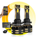 🆕9006/HB4 LED Bulb Fog Light/Low Beam Lighs 110W 25000LM GX Bi-Color Smart Series, with App Control Via Bluetooth & Dual Color Switchback | 2 Bulbs