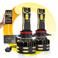 🆕9012/HIR2 LED Headlight Bulbs 110W 25000LM GX Bi-Color Smart Series, with App Control Via Bluetooth & Dual Color Switchback | 2 Bulbs