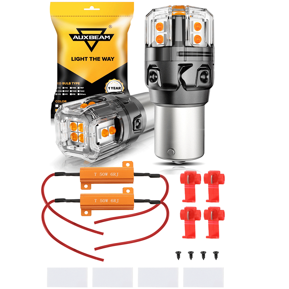 🆕BAU15S 7507 LED Turn Signal Light Rear/Front, Side Maker Light Bulbs 13W 500% High Brightness CAN-Bus Error Free 3000K Amber B52 Series |2 Bulbs