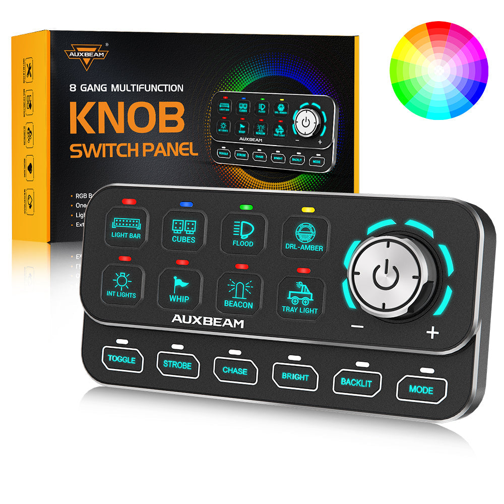 🆕KS-80 Knob RGB Switch Panel MAX 120A ,Light Dimming, Dynamic Chase, Four External Triggers, 4 Modes