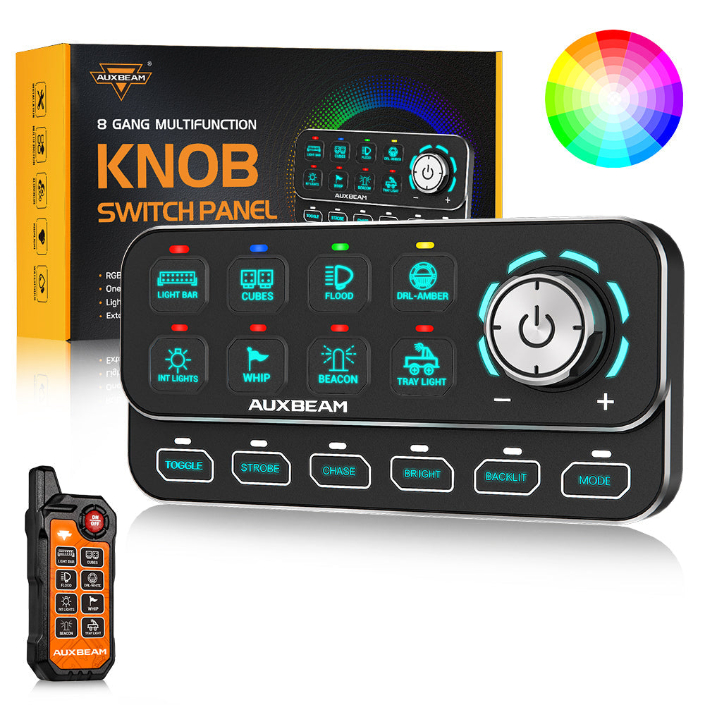 🆕KS-80 Knob RGB Switch Panel MAX 120A ,Light Dimming, Dynamic Chase, Four External Triggers, 4 Modes