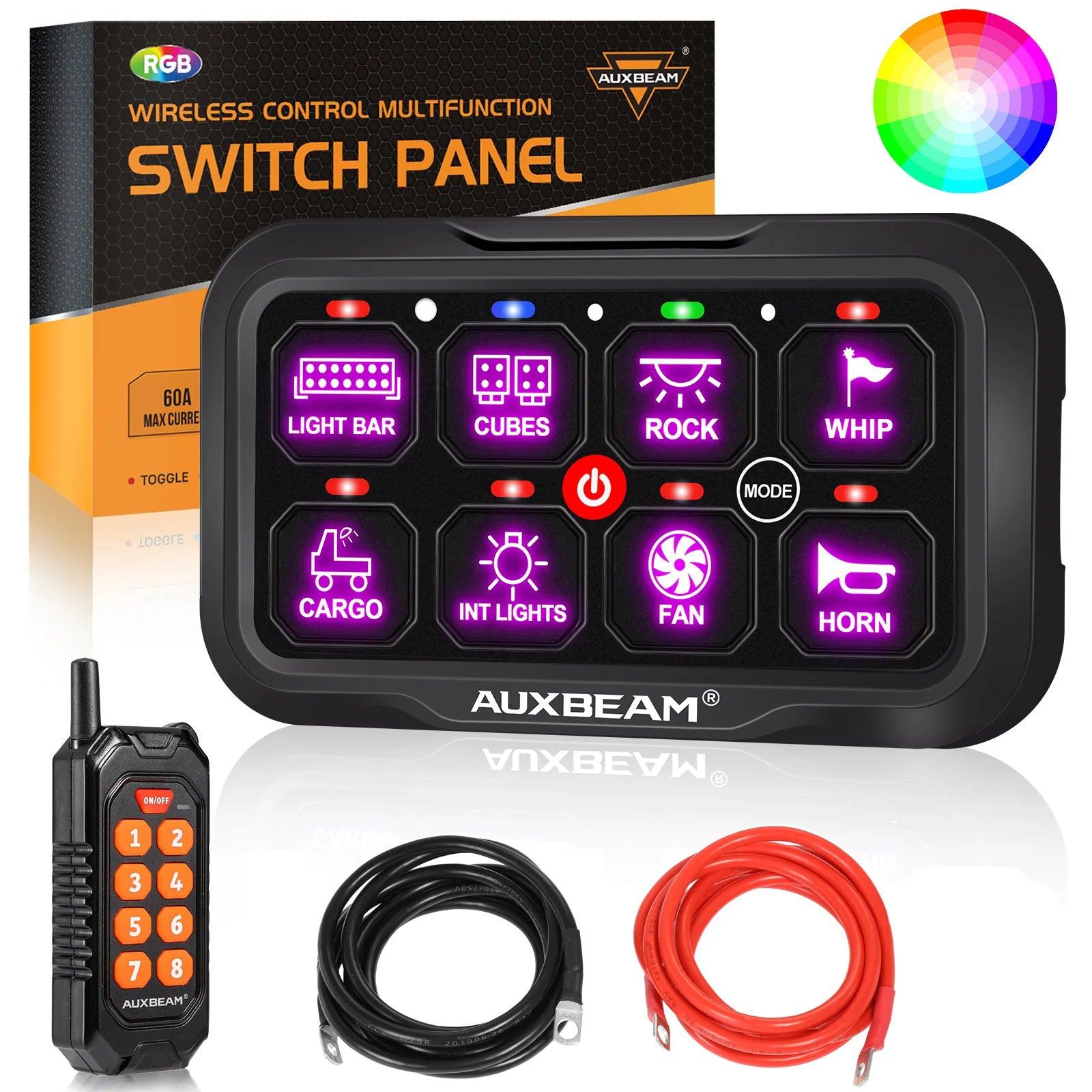 RC Series 8 Gang (RC-800) RGB Switch Panel with Remote Controller, Toggle/ Momentary/ Pulsed Mode Supported(One-Sided Outlet)