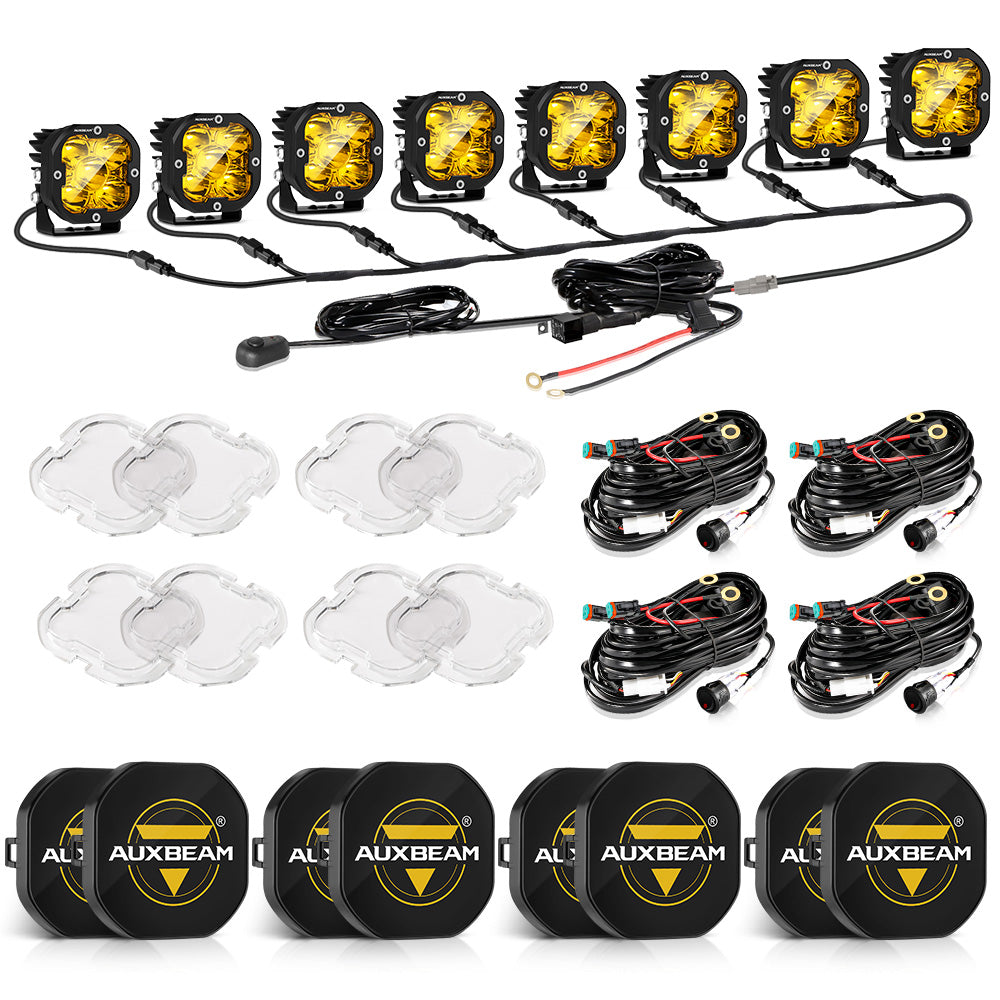 XP-ULTRA Series 3 Inch 80W Spot Beam LED Pods Amber&White Offroad Lights