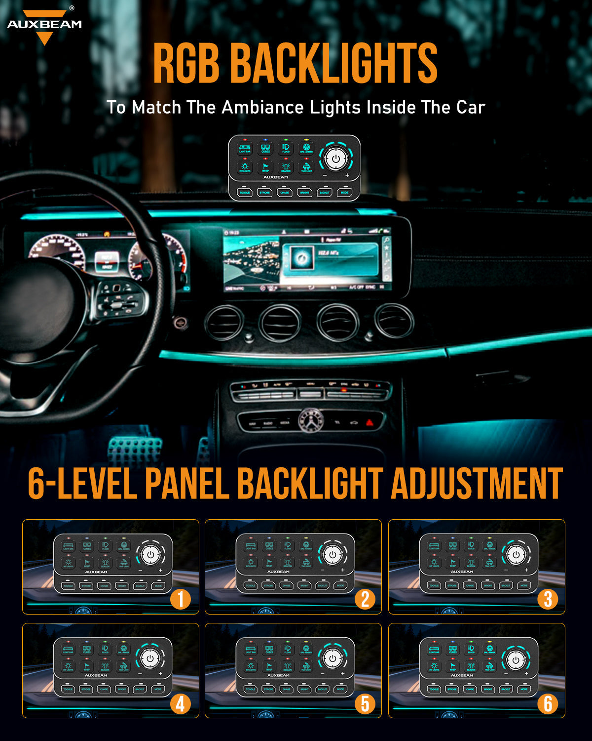 🆕KS-80 Knob RGB Switch Panel MAX 120A ,Light Dimming, Dynamic Chase, Four External Triggers, 4 Modes