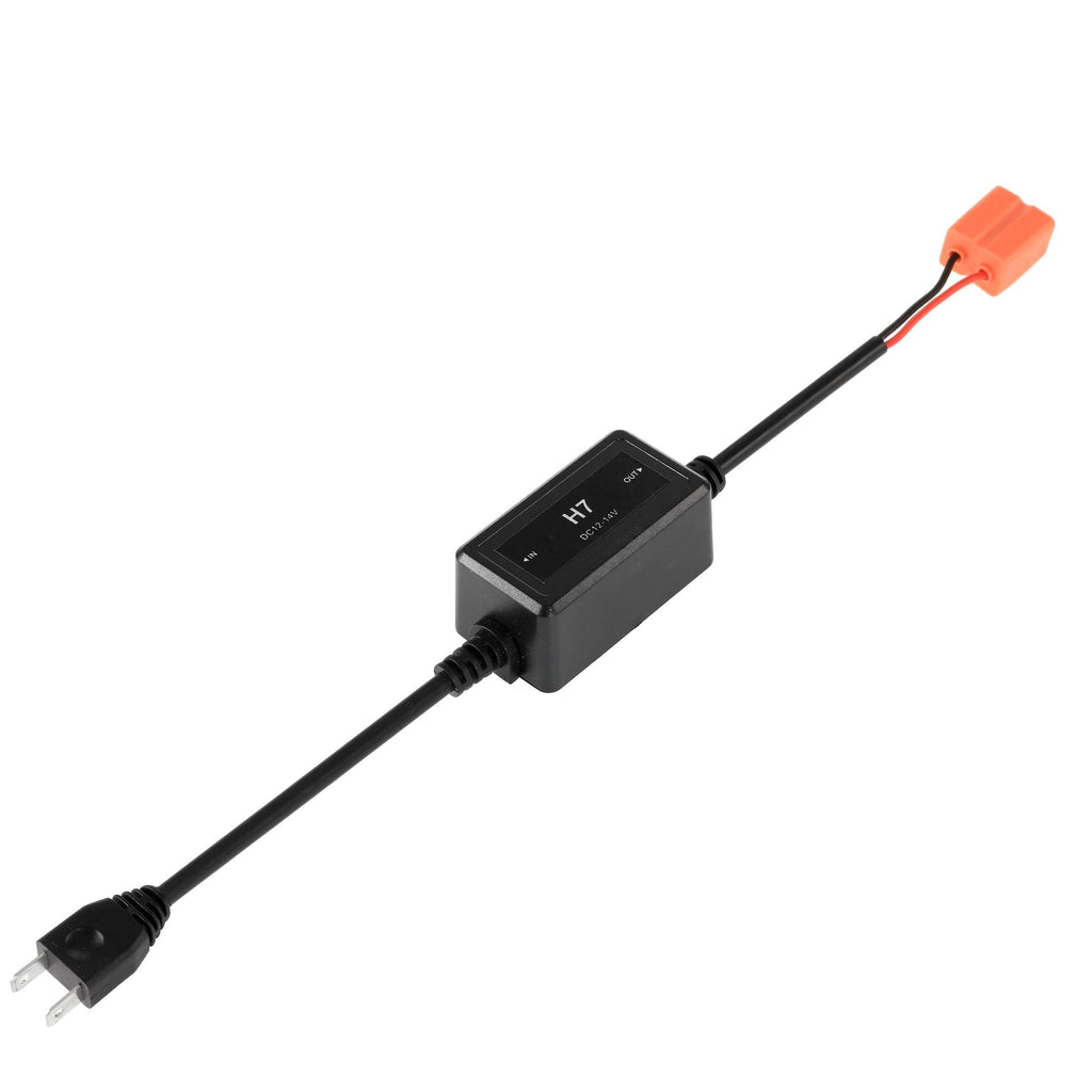 H7 C10-MODEL Enhanced LED Headlight Bulbs Canbus Decoder Anti-Flicker Hyper Flash No Warning Harness Resistor Conversion Kit 2pcs/set