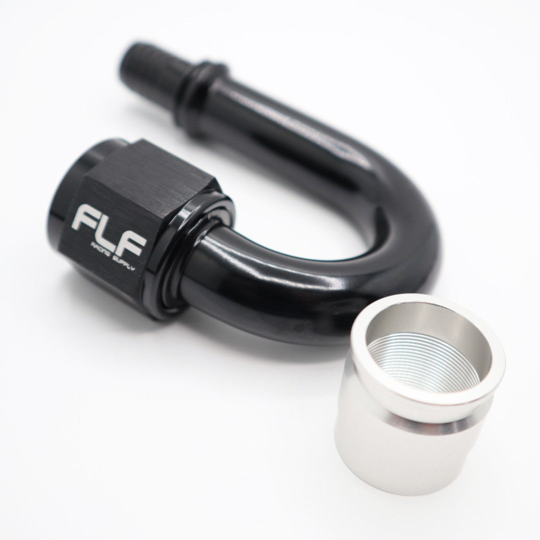 Crimp-On AN PTFE Hose End – 180 Degree