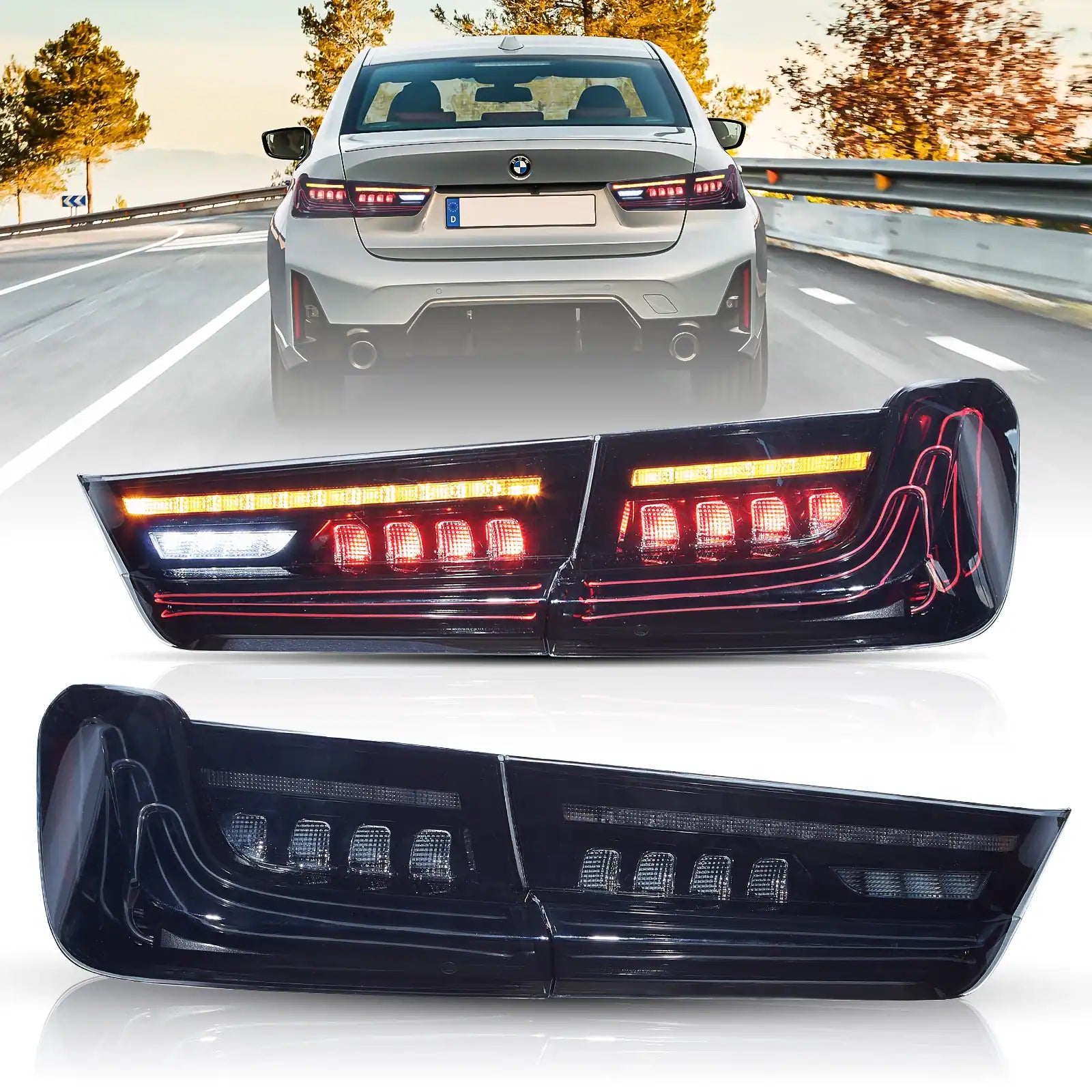 LED Laser TaiL Lights Assembly CSL Style For 2019-UP BMW 3-Series G20/G80 M3
