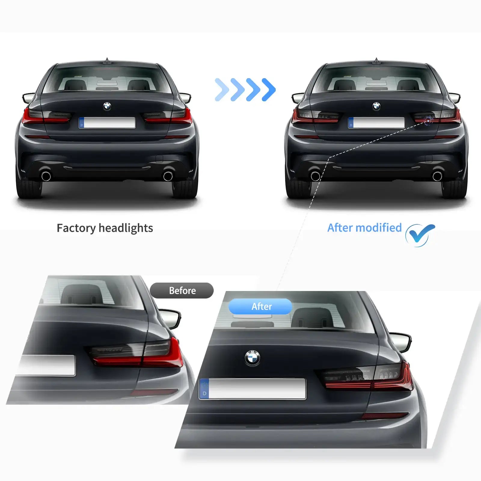LED Laser TaiL Lights Assembly CSL Style For 2019-UP BMW 3-Series G20/G80 M3