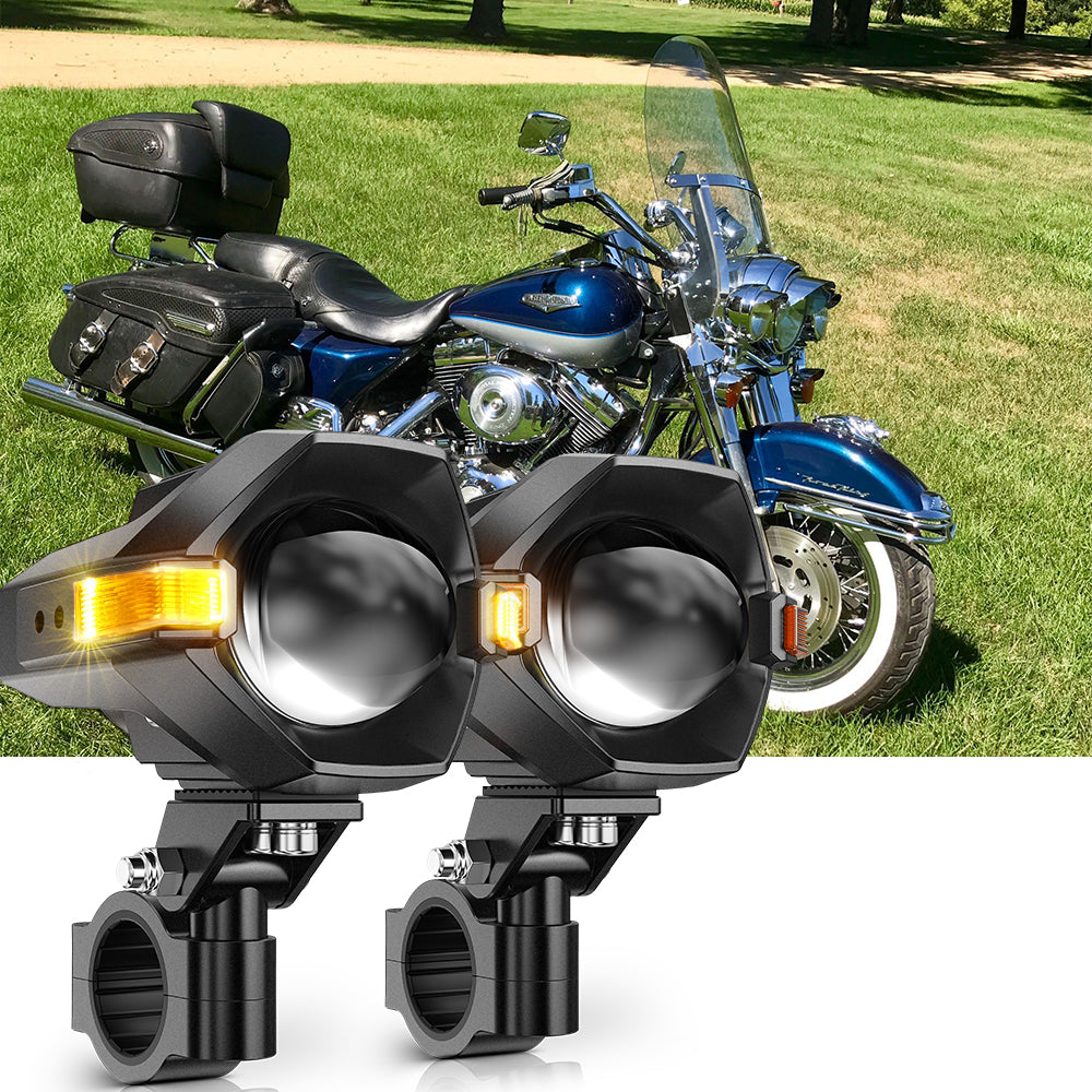1999 Harley Road King Classic Motorcycle LED Spotlight Light 3+5 Light Modes MT8 Series