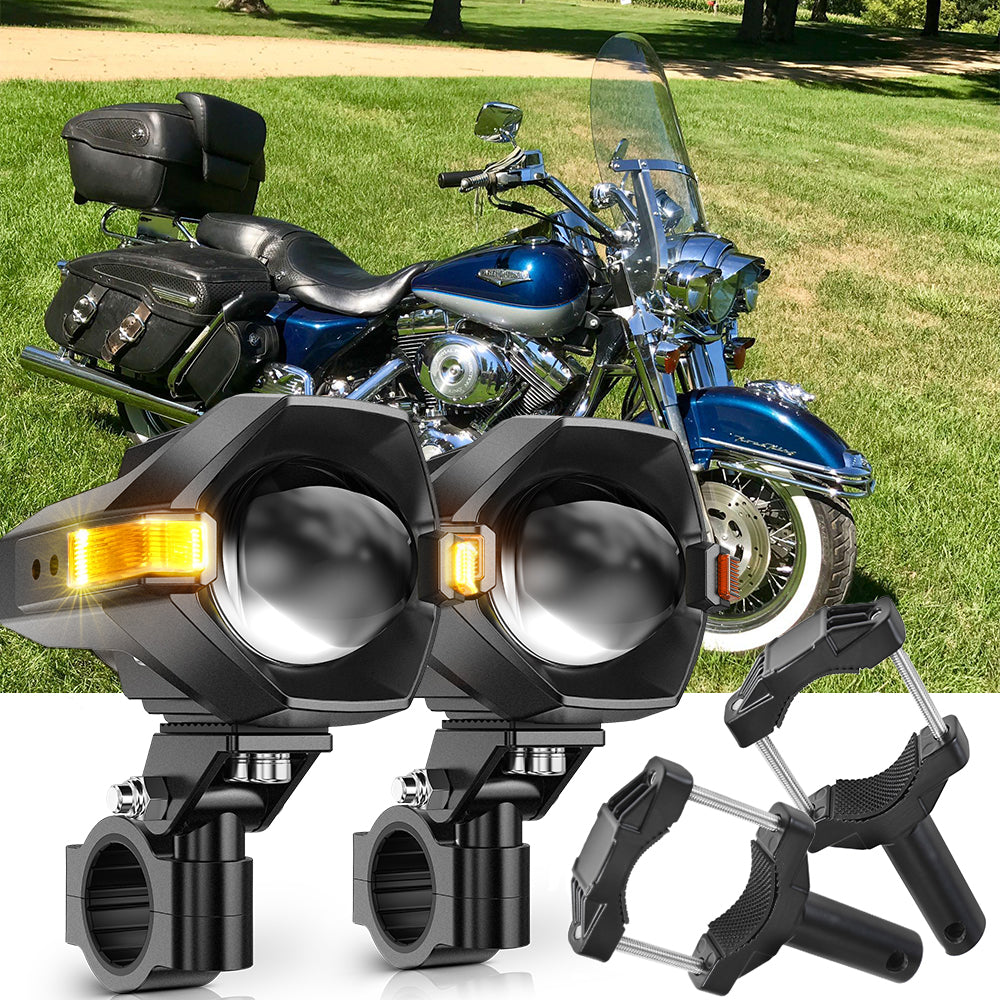 1999 Harley Road King Classic Motorcycle LED Spotlight Light 3+5 Light Modes MT8 Series