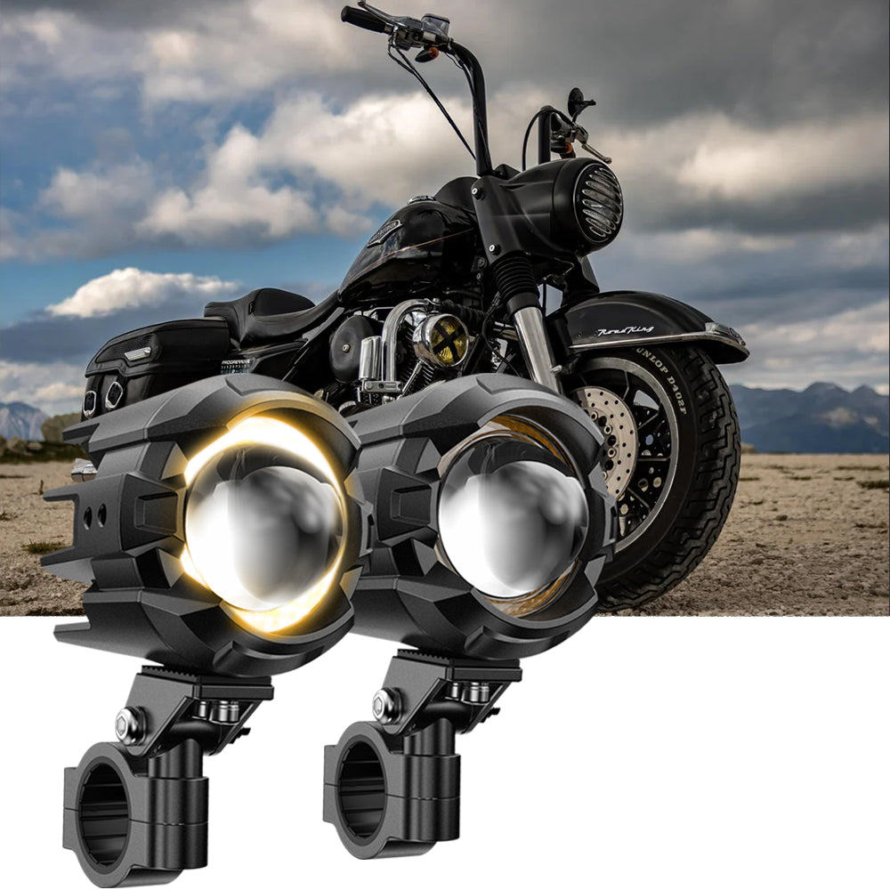 1999 Harley Road King Classic Motorcycle LED Spotlight Light 3+5 Light Modes