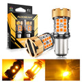 🆕1157 BAY15D LED Turn Signal Light Rear/Front, Side Maker Light Bulbs 50W 4000LMCAN-Bus Error Free 3000K Amber B21-PRO Series |2 Bulbs