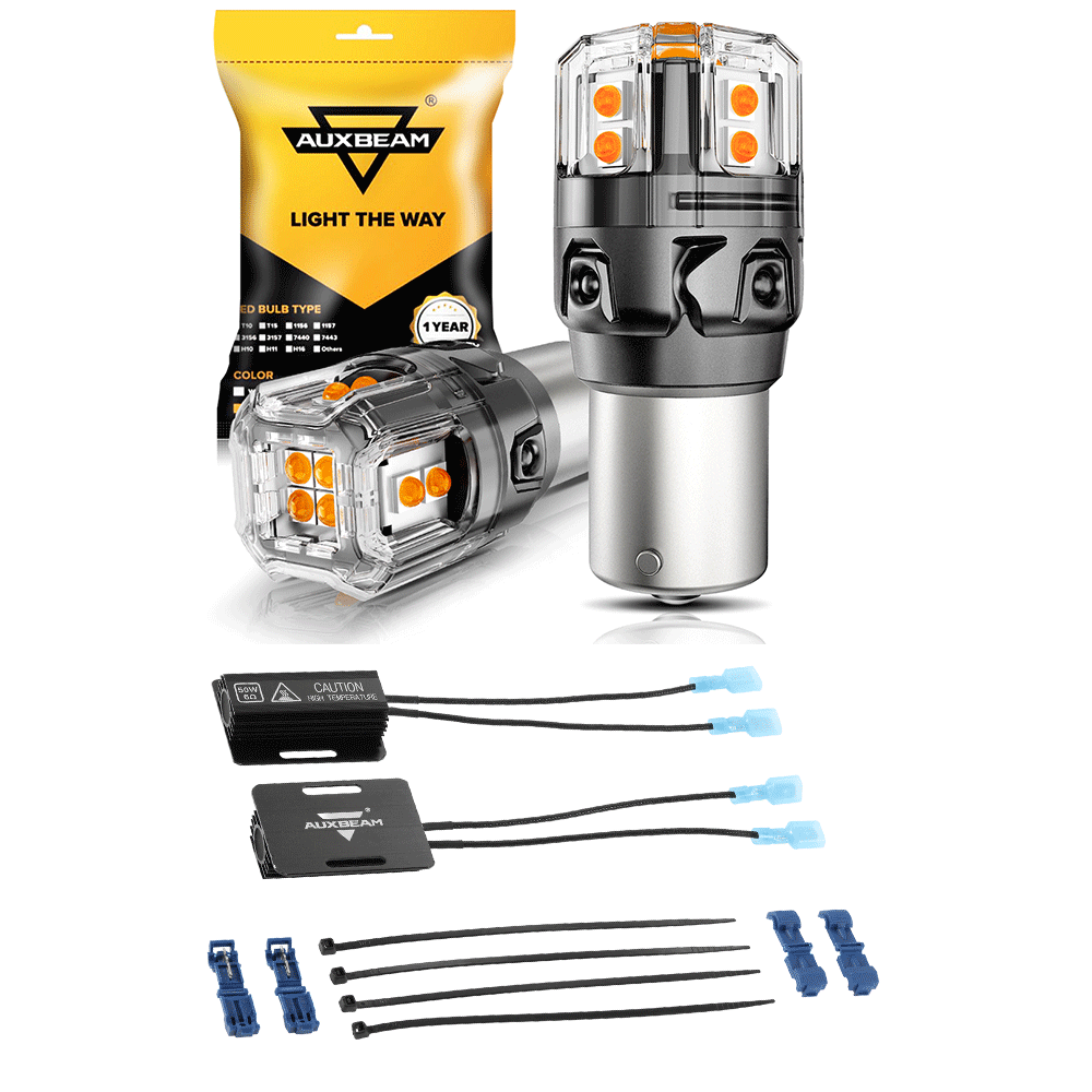 🆕BAU15S 7507 LED Turn Signal Light Rear/Front, Side Maker Light Bulbs 13W 500% High Brightness CAN-Bus Error Free 3000K Amber B52 Series |2 Bulbs