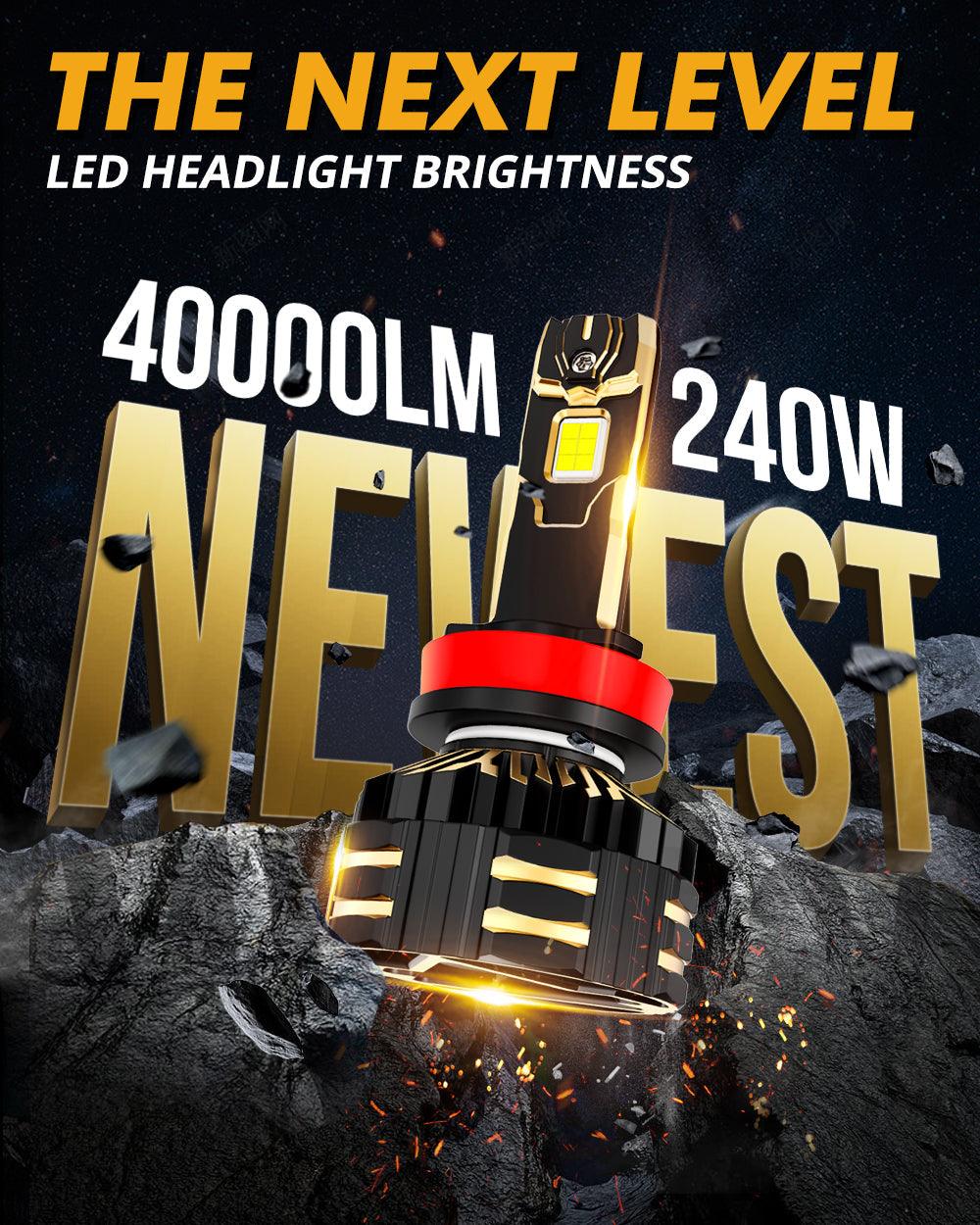 🆕H11+H11 LED Headlight Bulbs 240W 40000LM GX-ULTRA Series 6500K Cool White | 4 Bulbs