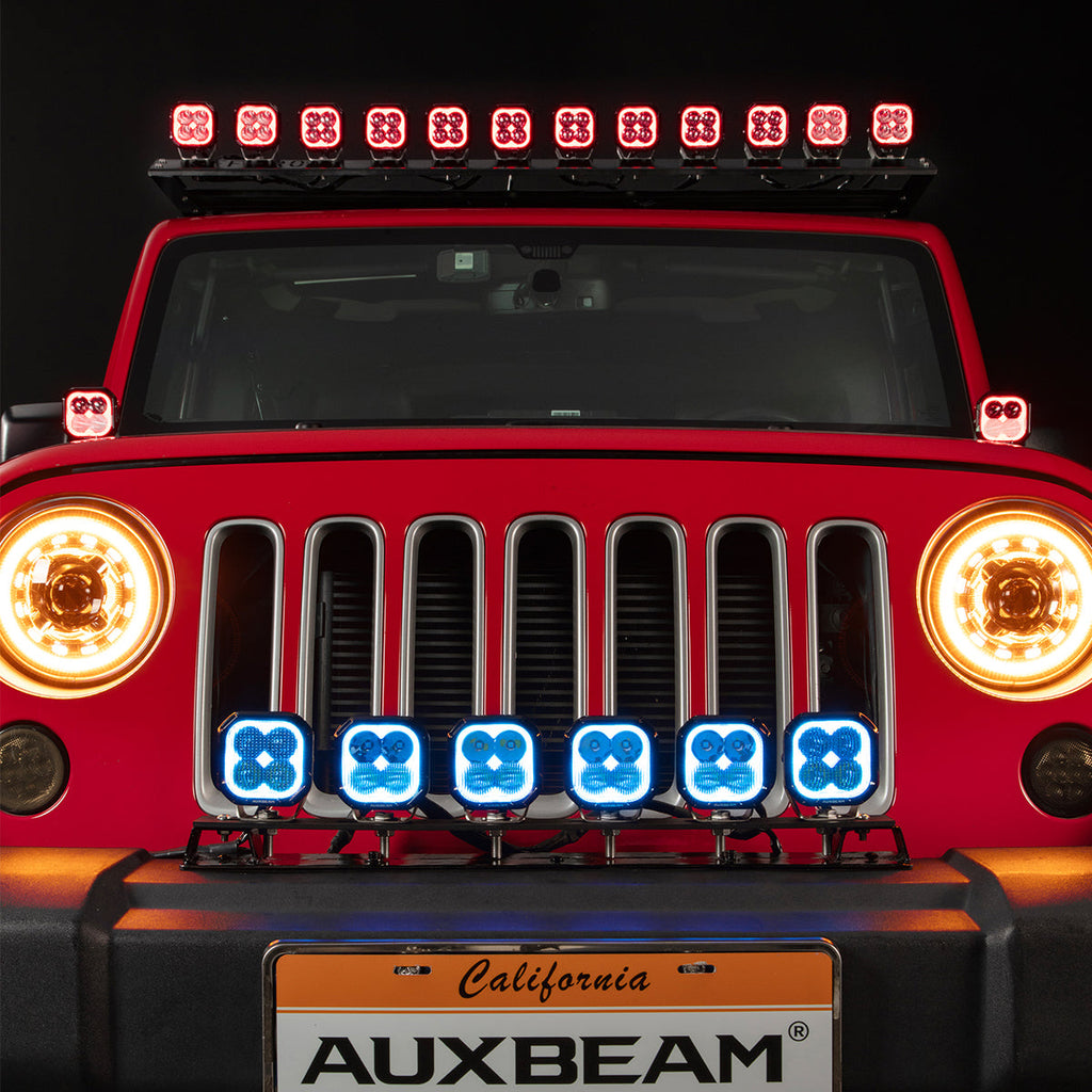 Color Play Series 3 Inch 116W RGB LED Pod Lights Spot Off Road Lights With 8 Backlight Options