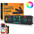 AS Series 4/6/8 Gang RGB Slim Switch Panel with APP&Remote Control, Toggle/ Momentary/ Pulsed Mode Supported(One-Sided Outlet)