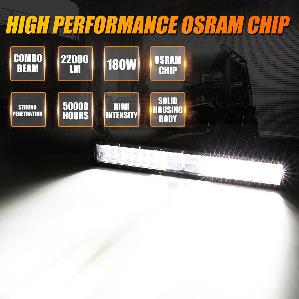 5 Inch 110W LED Driving Lights with Additional Amber Covers & 22 Inch 5D-PRO Series LED Light Bars Combo for CBR 1000rr Off Road Buggy, ATV, UTV, Truck