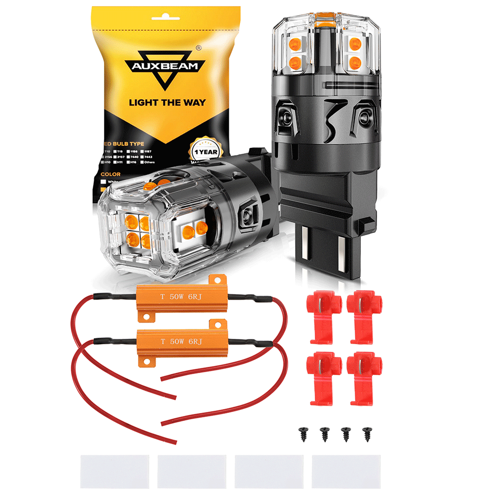 🆕T25 3157 3156 LED Turn Signal Light Rear/Front, Side Marker Light Bulbs 13W 500% High Brightness CAN-Bus Error Free 3000K Amber B52 Series | 2 Bulbs