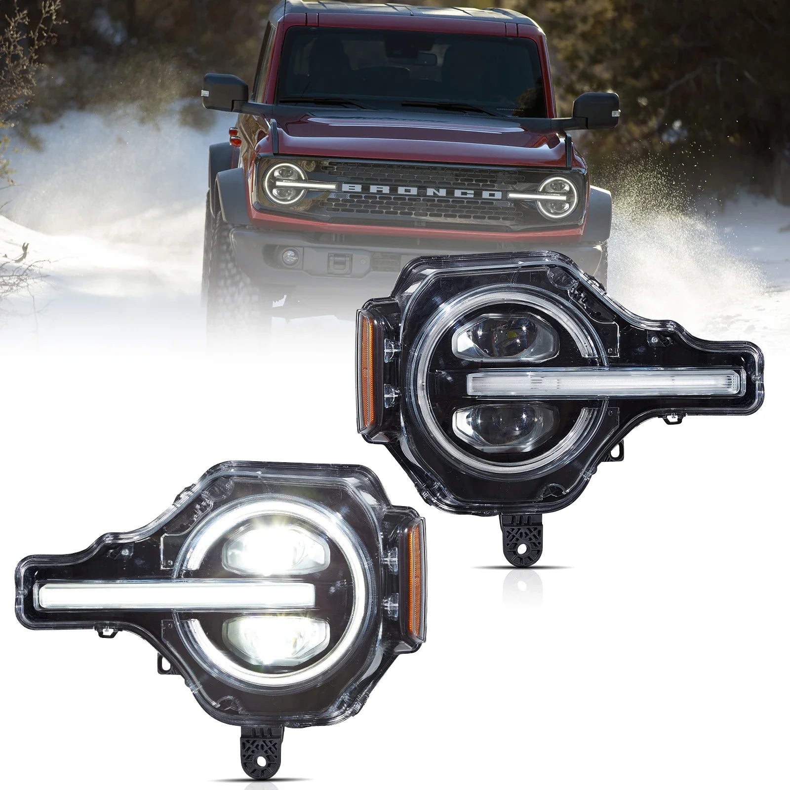LED Headlight Assembly For 2020-2024 Ford Bronco