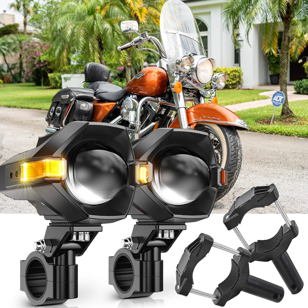 2000 Harley-Davidson Flhr Road King Motorcycle LED Spotlight Light 3+5 Light Modes MT8 Series