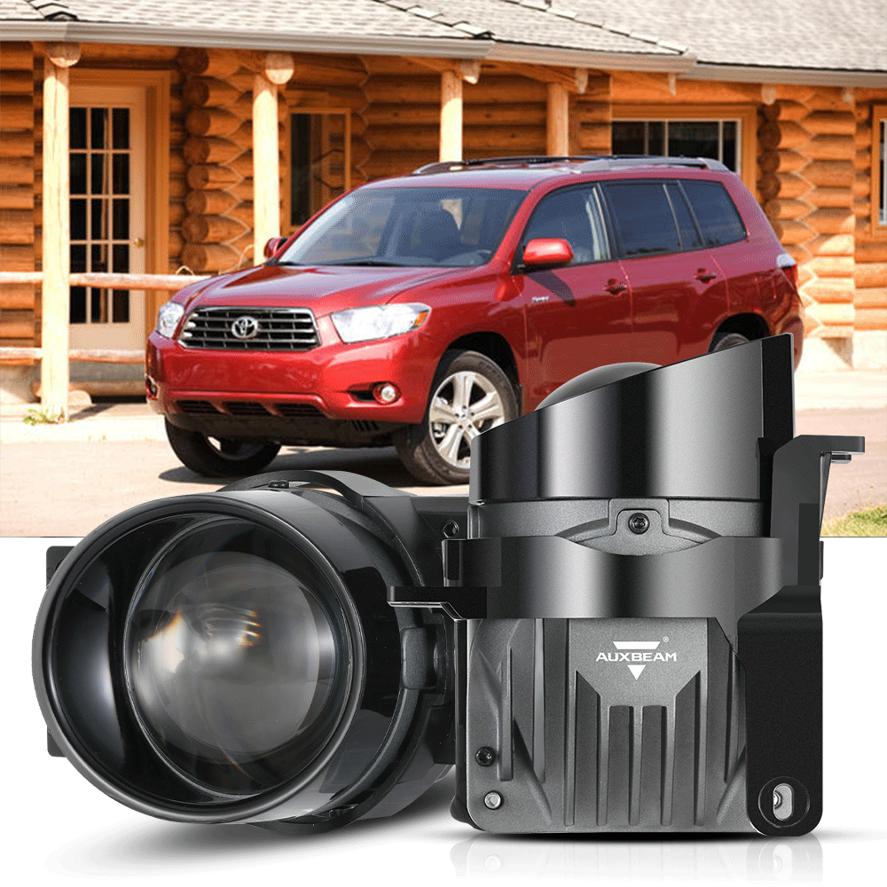 2008-2010 Toyota Highlander Hybrid Bi-LED Projector Lens Fog Light - 3 Inch 100W 6000K HD Lens