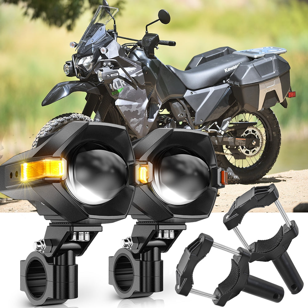 2023 Kawasaki KLR 650 Motorcycle LED Spotlight Light 3+5 Light Modes MT8 Series