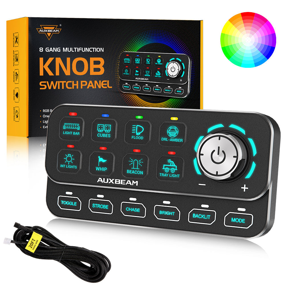 🆕KS-80 Knob RGB Switch Panel MAX 120A ,Light Dimming, Dynamic Chase, Four External Triggers, 4 Modes