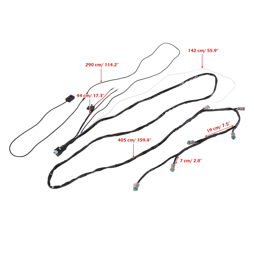 Color Play Series RGB Version 6-LED Pod Light Power Wiring Harness Kit with 3 PIN DT Plug