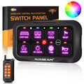 RC Series 8 Gang (RC-800) RGB Switch Panel with Remote Controller, Toggle/ Momentary/ Pulsed Mode Supported(One-Sided Outlet)