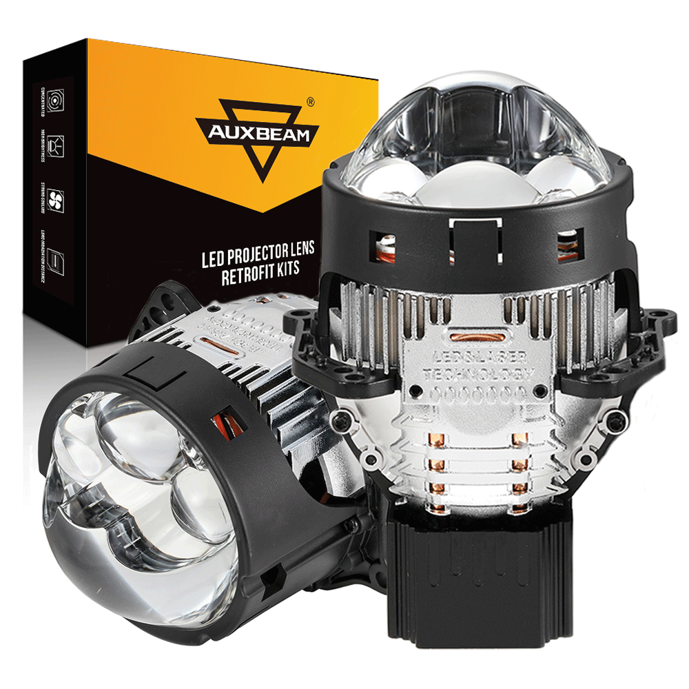 🆕3 Inch 158W Ultra-Brightness & Wider Light Pattern Triple Direct Bi-LED Projector Lens Headlight K9 Series- Retrofit Cutting Installation for Car | 2PCS/Set