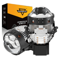 🆕3 Inch 158W Ultra-Brightness & Wider Light Pattern Triple Direct Bi-LED Projector Lens Headlight K9 Series- Retrofit Cutting Installation for Car | 2PCS/Set