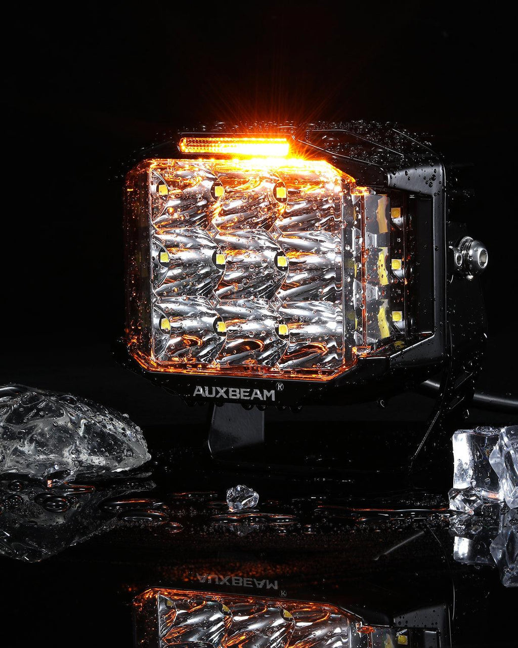 V-MAX Series | 5 Inch 168W 16440LM Spot Beam Side Shooter LED Square Pod Lights with Amber DRL